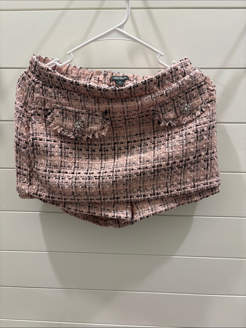 wild fable Pink Tweed High-Waist Dressy Shorts